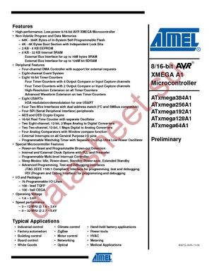 ATXMEGA128A1-AU datasheet  