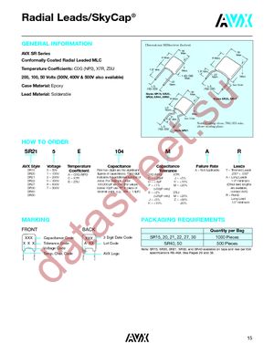 SR071A471JAATR1 datasheet  