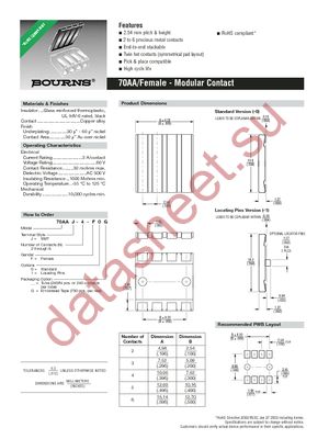 70AAJ-6-F0 datasheet  