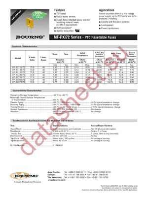 MF-RX110/72-0 datasheet  