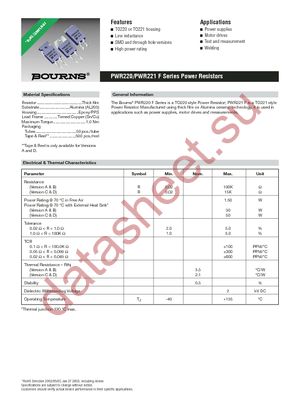 PWR220-2FA100R0F datasheet  