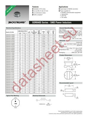 SDR0403-271K datasheet  