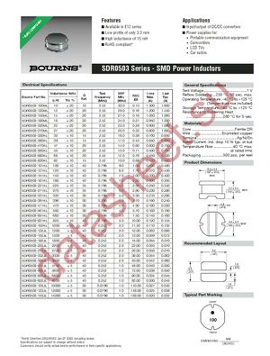 SDR0503-152J datasheet  