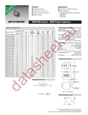 SDR1005-1R0ML datasheet  