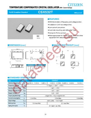 CSX532T-12.800M2-UT10 datasheet  