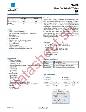 PLA110 datasheet  