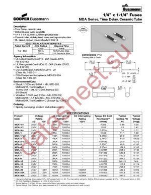 BK/MDA-1-1/4-R datasheet  