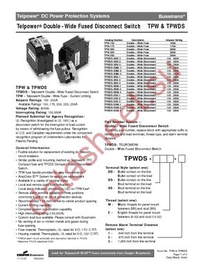 TPW-150 datasheet  