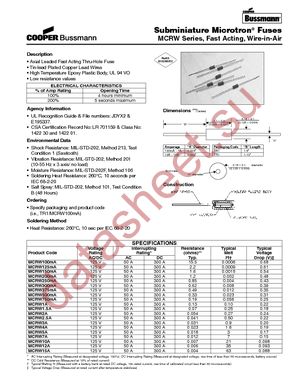 TR1/MCRW1.5A datasheet  