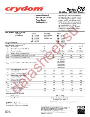 F18107SDK600 datasheet  