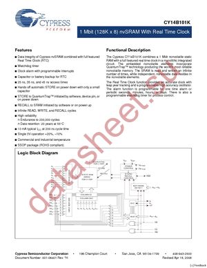 CY14B101K-SP25XC datasheet  