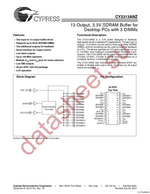 CY2313ANZSC-1 datasheet  