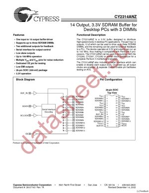 CY2314ANZSXC-1 datasheet  