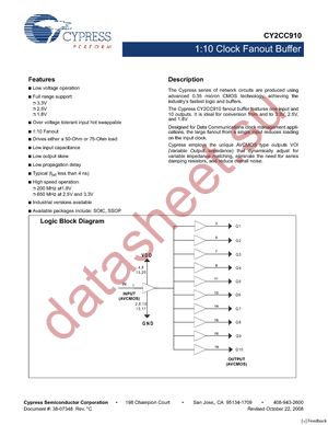 CY2CC910OXCT datasheet  