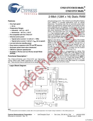 CY62137FV30LL-45BVXI datasheet  