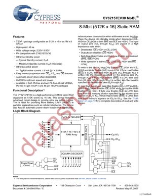 CY62157EV30LL-45ZSXA datasheet  