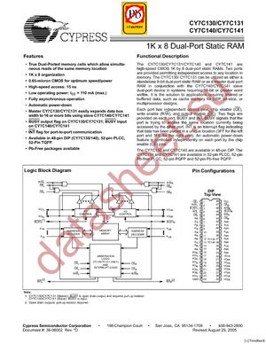 CY7C131-25NXCT datasheet  