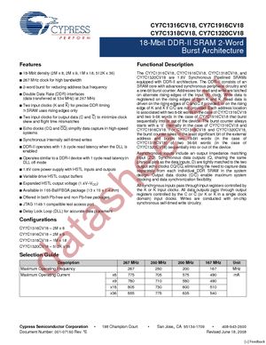 CY7C1320CV18-250BZC datasheet  