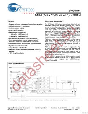 CY7C1329H-133AXC datasheet  