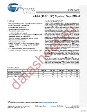 CY7C1347G-250AXC datasheet  