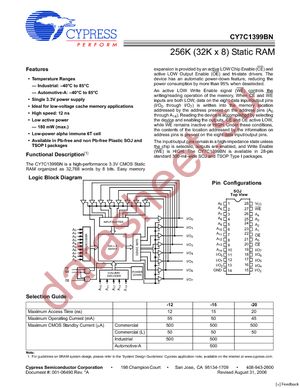 CY7C1399BN-12ZXC datasheet  