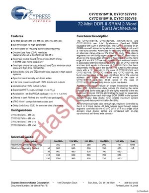 CY7C1518V18-200BZC datasheet  