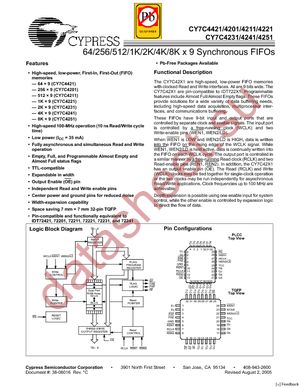 CY7C4211-15AXC datasheet  