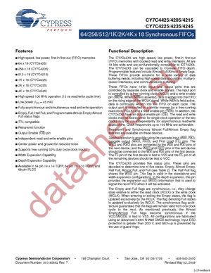 CY7C4245-10AXC datasheet  