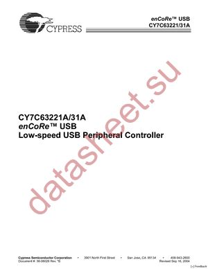 CY7C63231A-PXC datasheet  