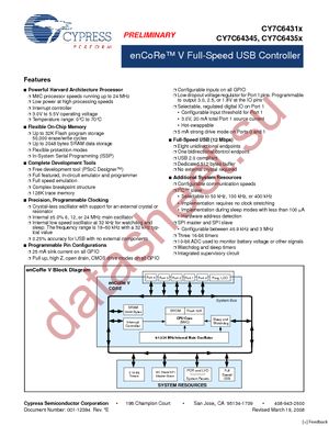 CY7C64355-48LFXC datasheet  