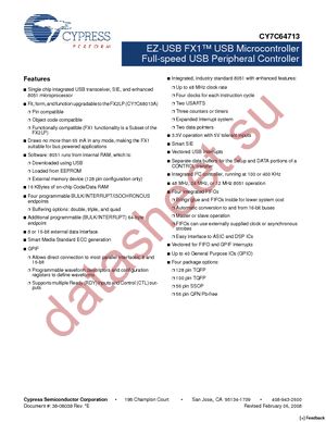 CY7C64713-100AXC datasheet  