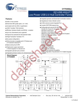 CY7C65630-56LFXCT datasheet  