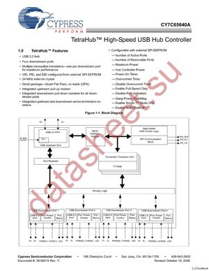 CY7C65640A-LFXC datasheet  