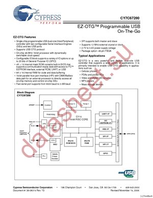 CY7C67200-48BAXI datasheet  