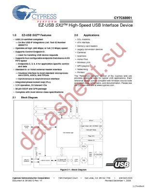 CY7C68001-56LFXC datasheet  