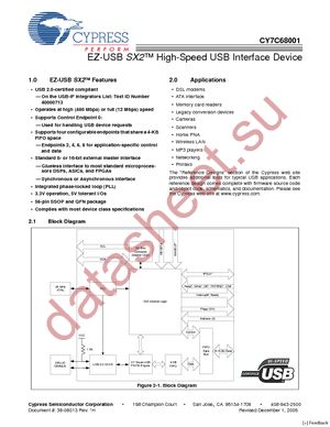 CY7C68001-56PVXC datasheet  