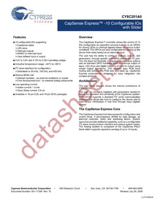 CY8C201A0-LDX2I datasheet  