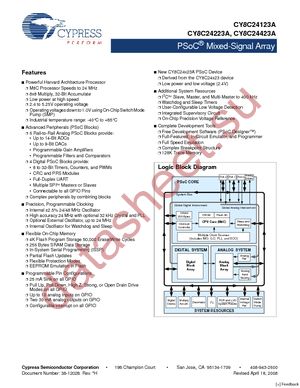 CY8C24223A-12PVXE datasheet  