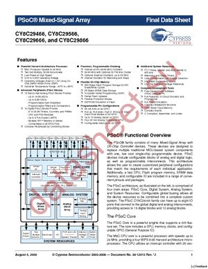 CY8C29566-24AXI datasheet  