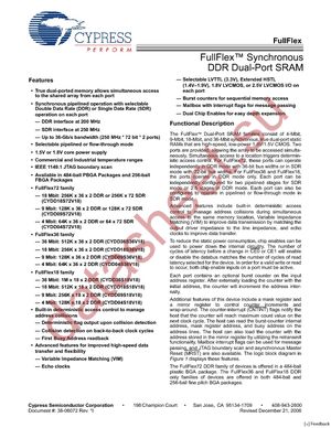 CYDD18S18V18-167BBXI datasheet  