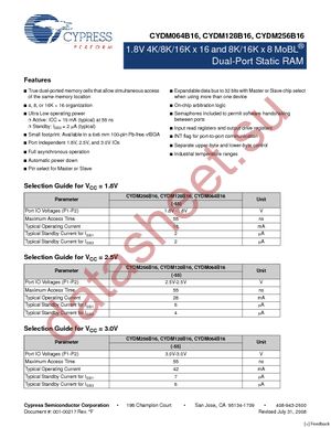 CYDM064B16-55BVXIT datasheet  