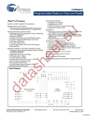 CYRF69213-40LFXC datasheet  