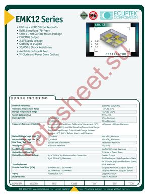 EMK12H2H-25.000M datasheet  