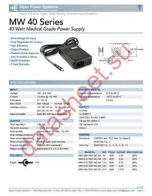 MW4009-760F-NC-BK datasheet  