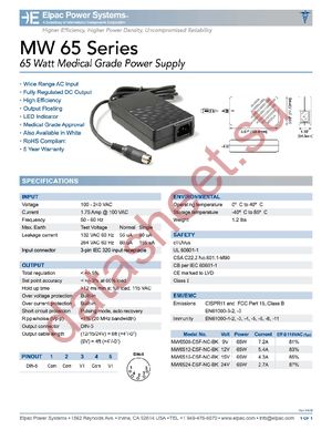 MW6509-D5F-NC-BK datasheet  