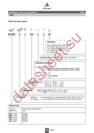B37921C9104K60 datasheet скачать даташит