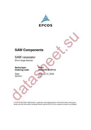 B39321R961H110 datasheet  