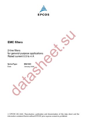 B84102C50 datasheet  