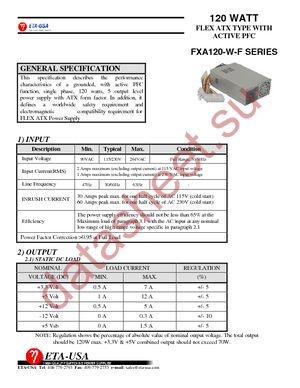FXA120-W-F-M400 datasheet  