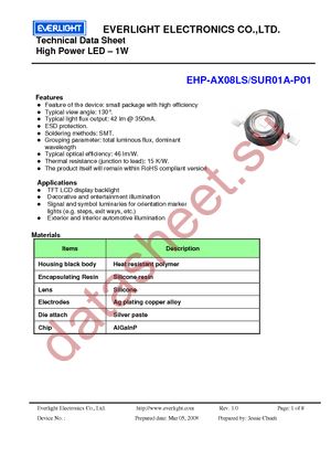 EHP-AX08LS/SUR01-P01 datasheet  